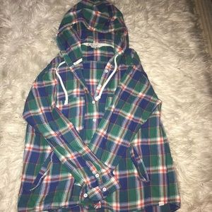 Adam Levine large flannel button up top